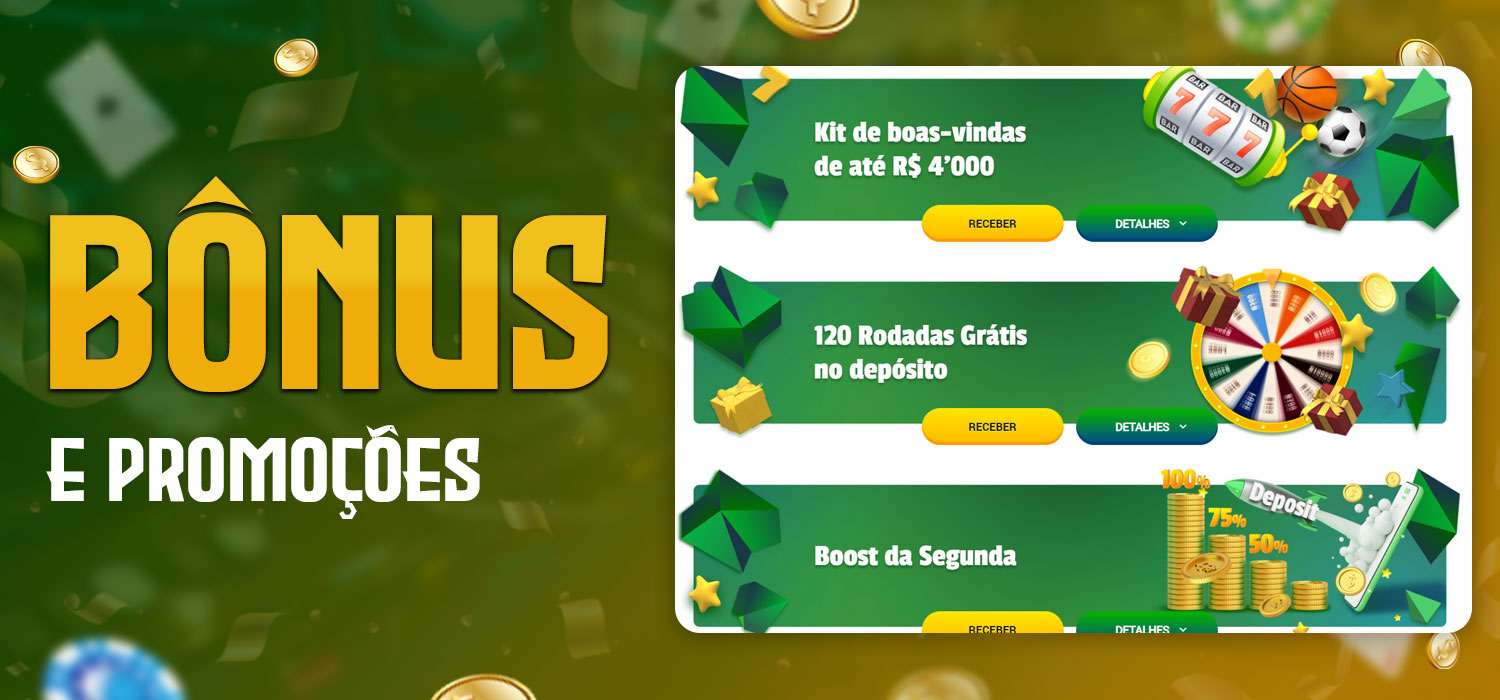bônus e promoções