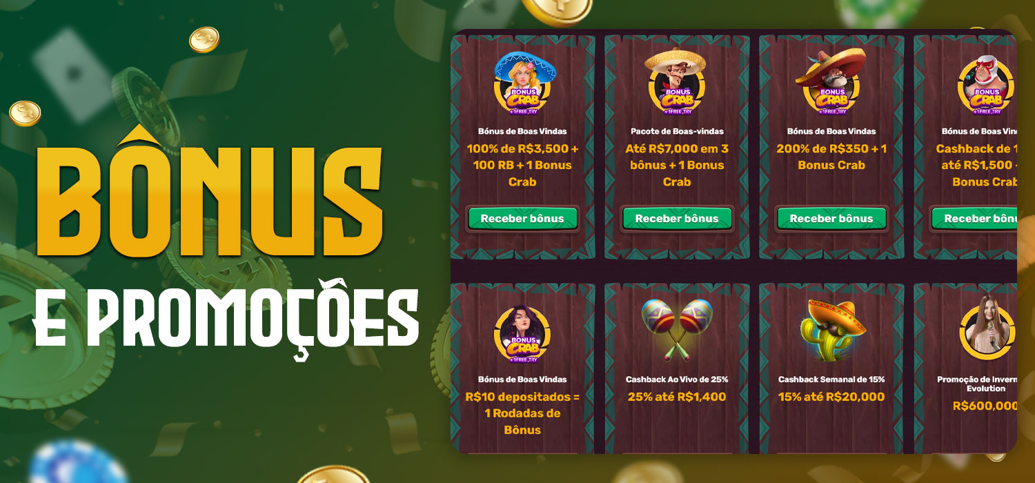 bônus e promoções