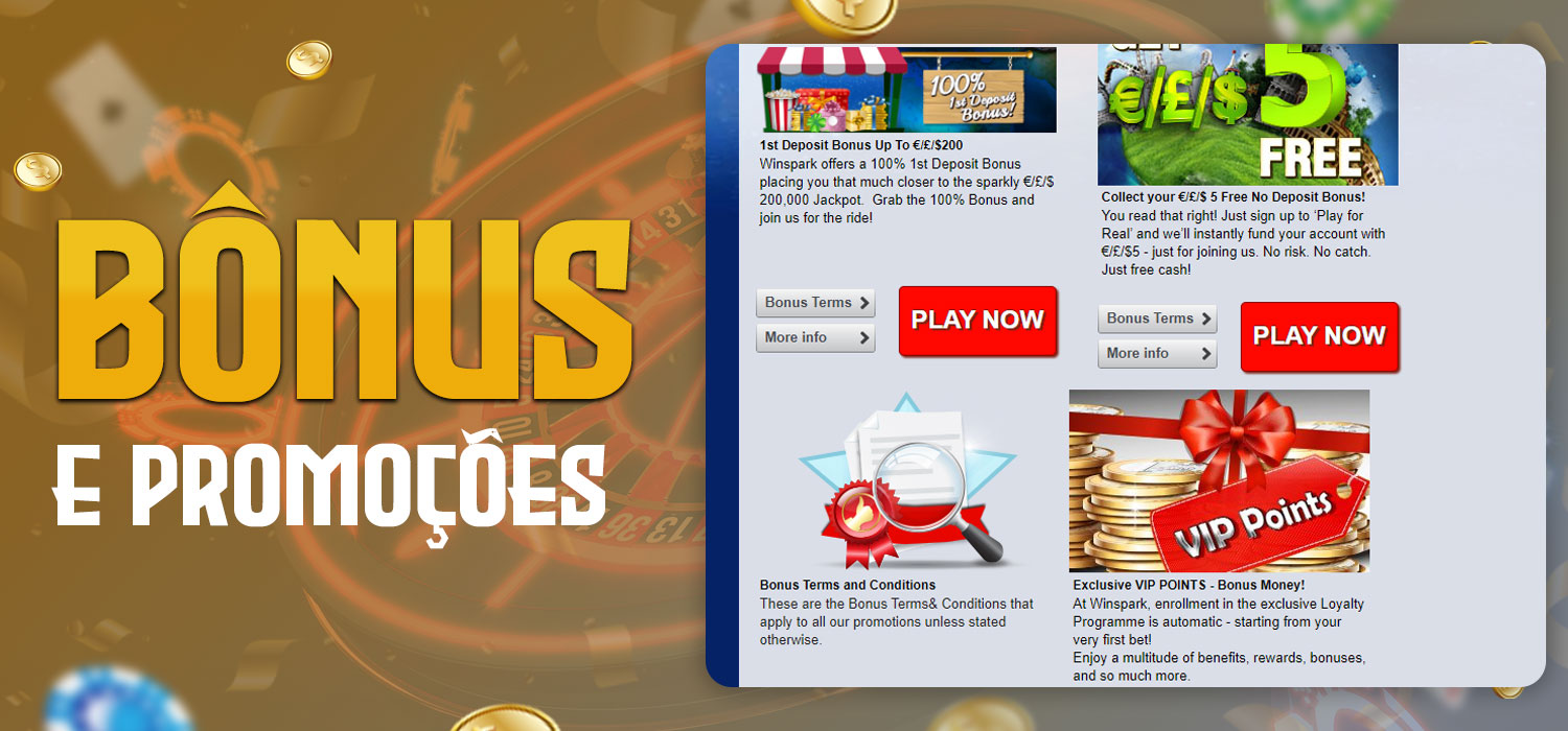 bônus e promoções