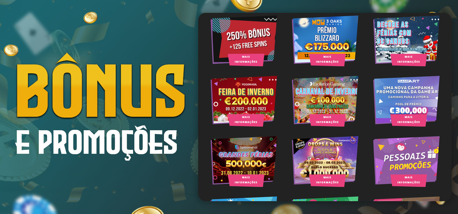 bônus e promoções