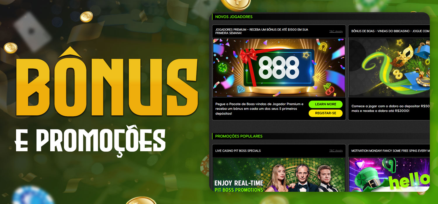 bônus e promoções