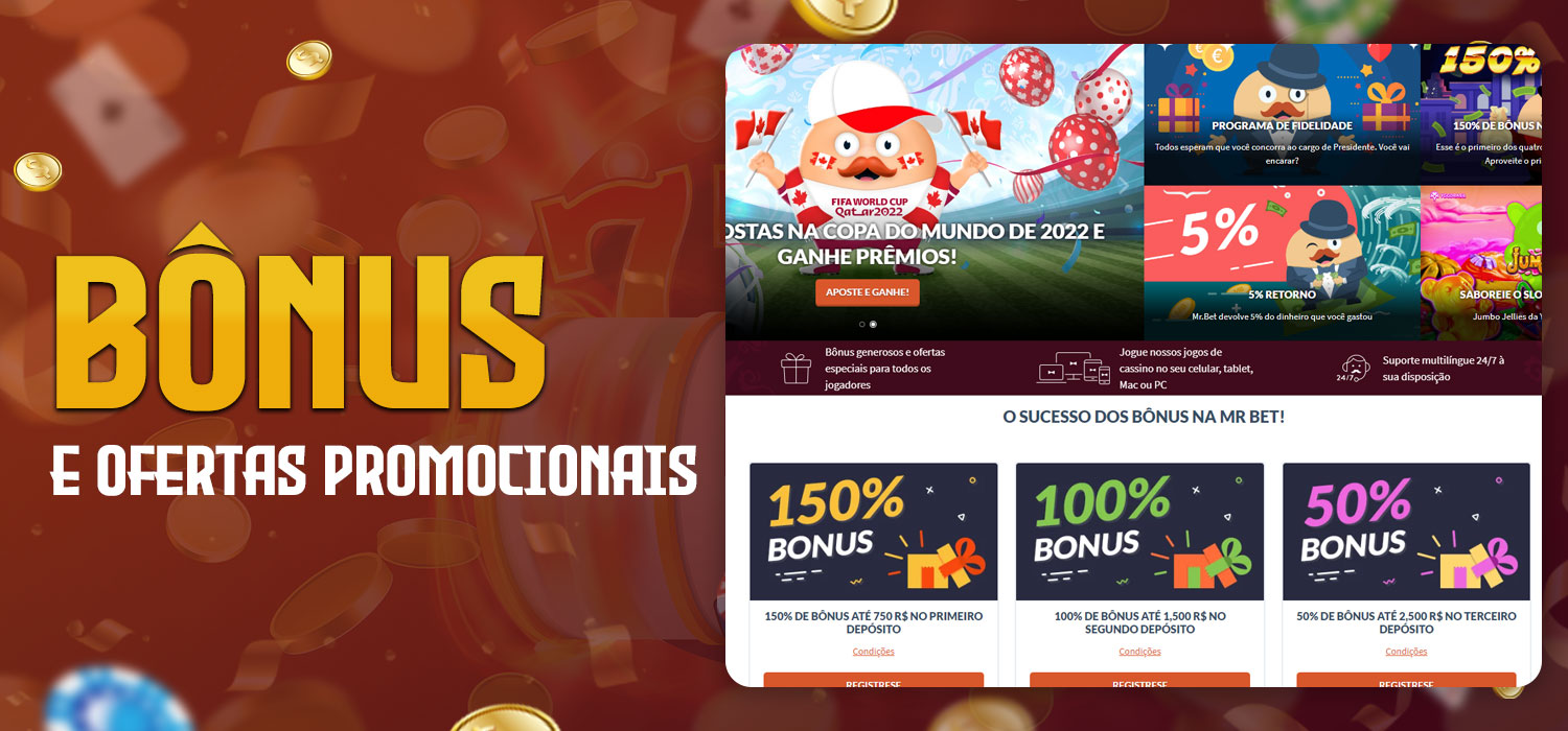 oportunidade de bônus e ofertas promocionais
