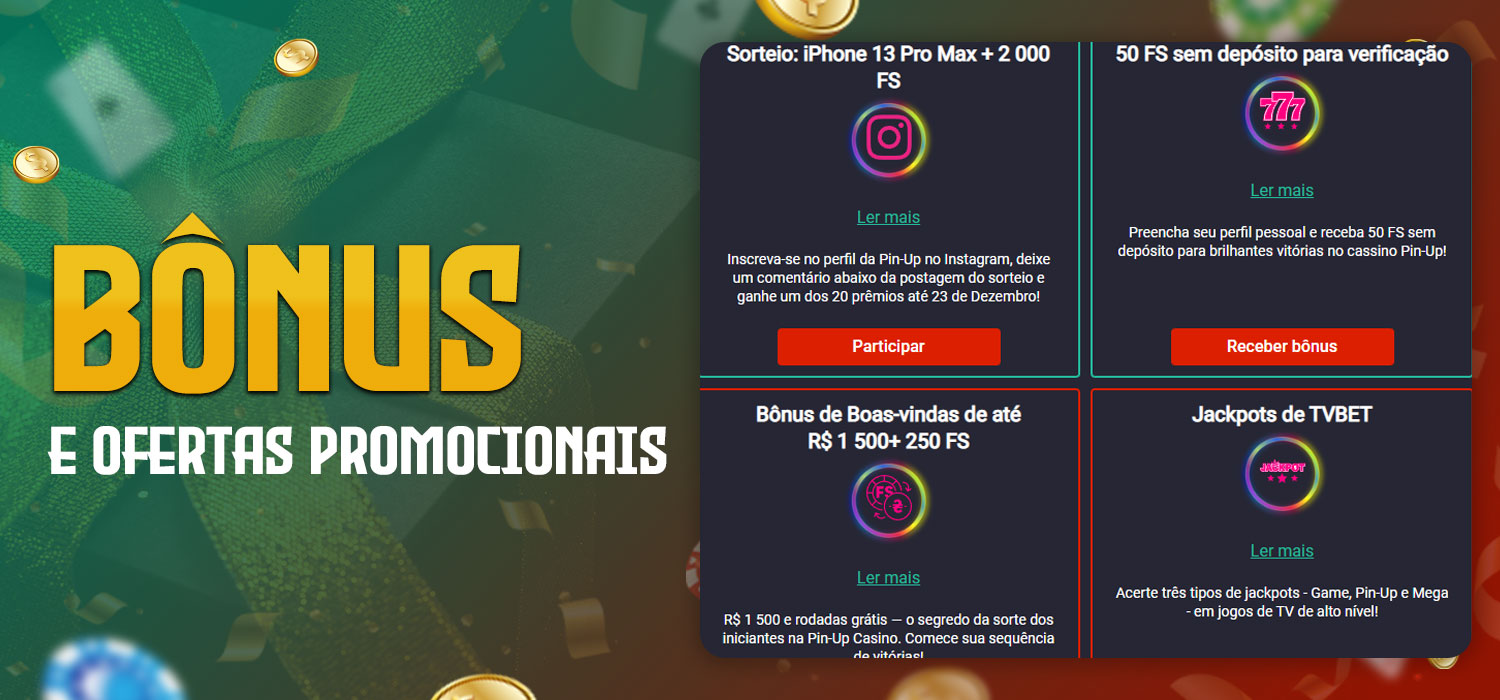 oportunidade de bônus e ofertas promocionais