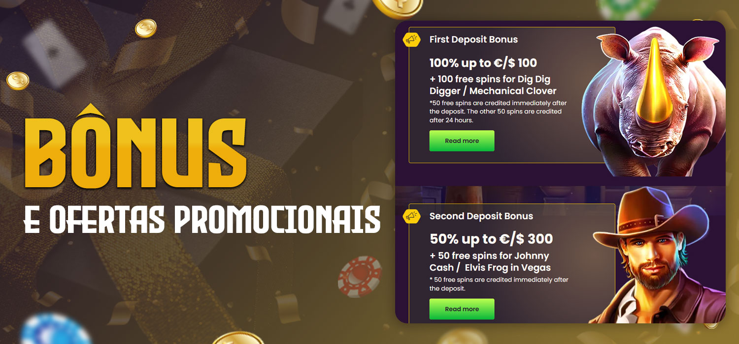 oportunidades de bônus e ofertas promocionais