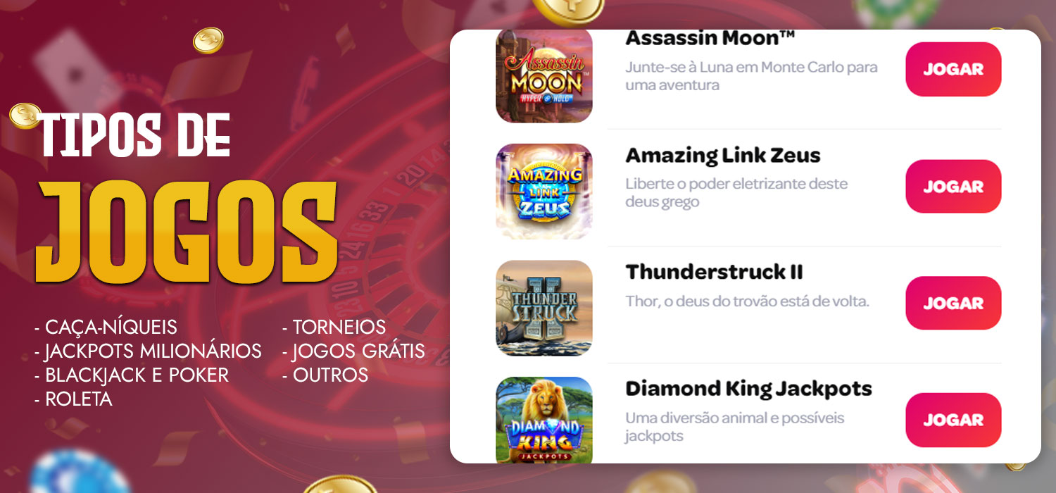 tipos de jogos de cassino do spin