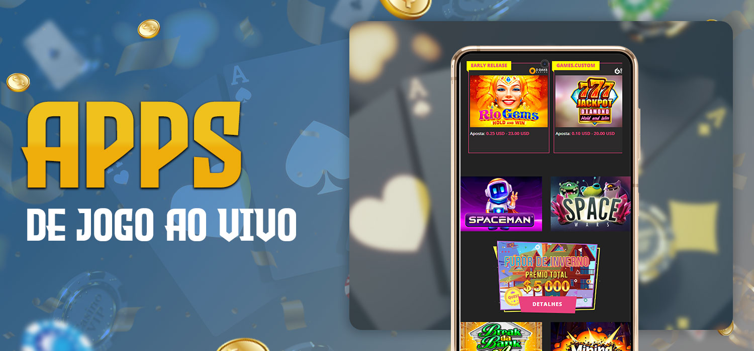 aplicativos e dispositivos móveis de jogo ao vivo