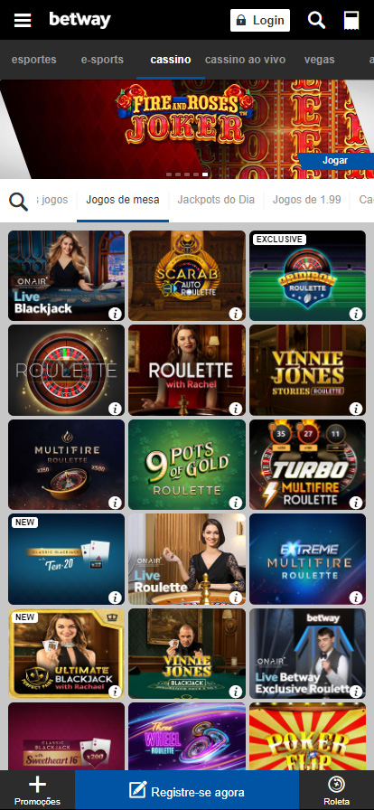 betway jogos de mesa