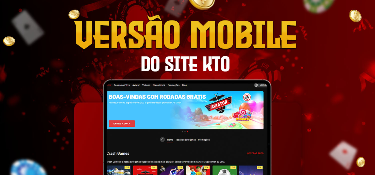 versão móvel do site da kto