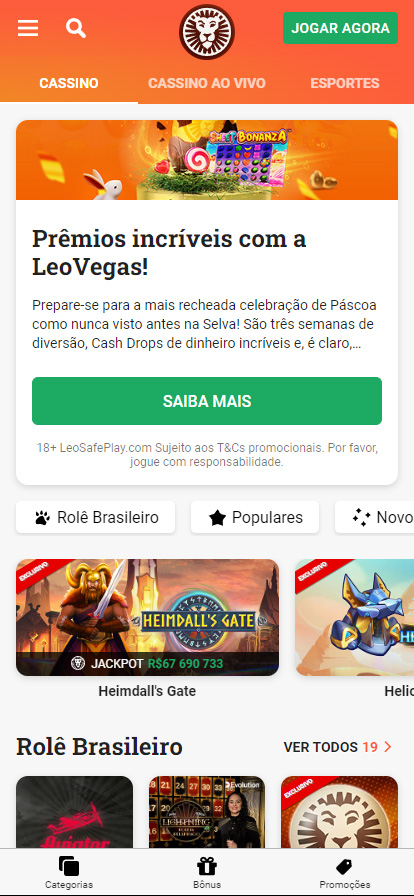 leovegas app inicio pagina