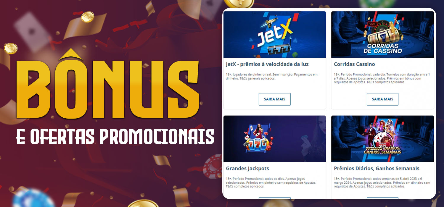 promoções e oportunidades de bônus