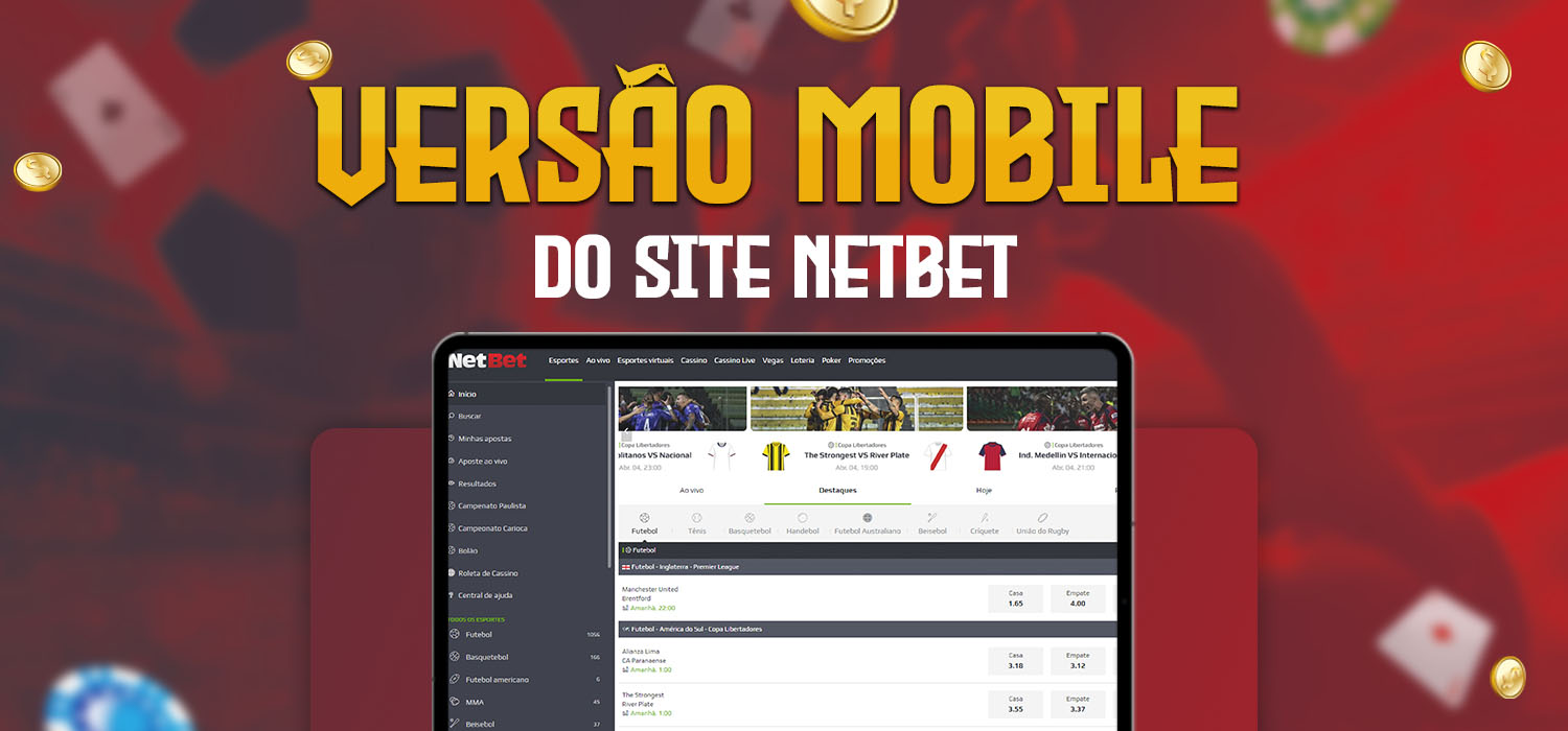 versão mobile do website netbet