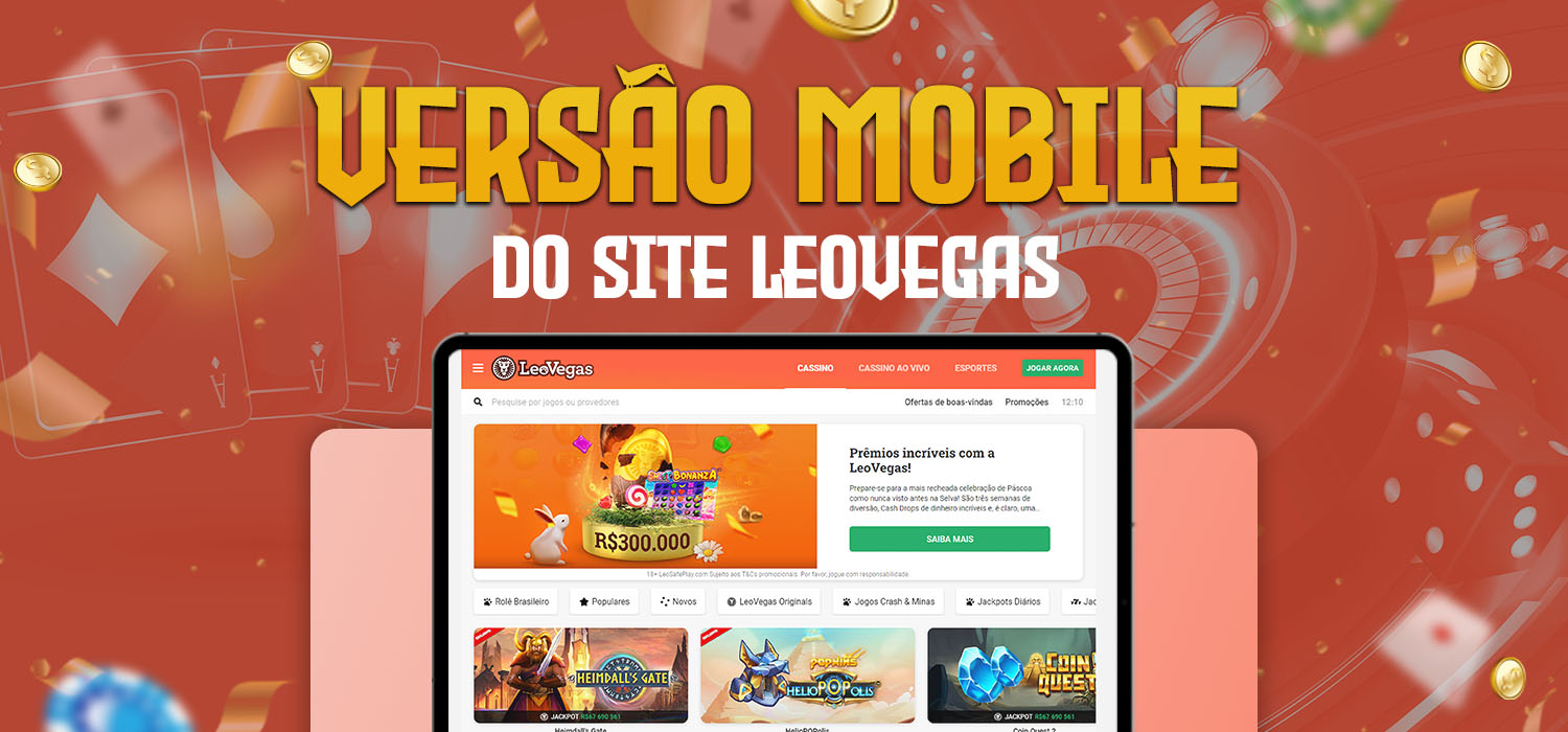versão móvel do site da leovegas